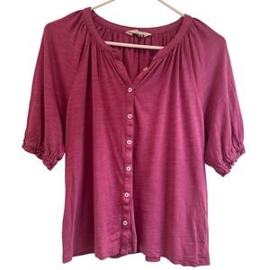 Boden Women's Button Down Top Blouse Short Sleeve Pink Size US 8 UK 12